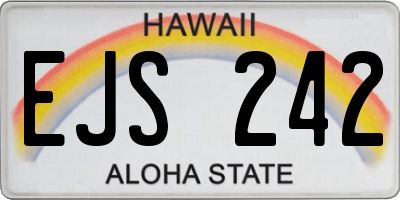 HI license plate EJS242