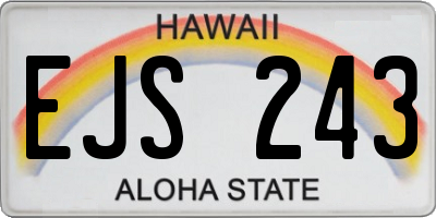 HI license plate EJS243