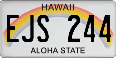 HI license plate EJS244