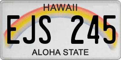 HI license plate EJS245