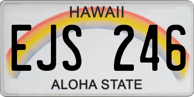 HI license plate EJS246