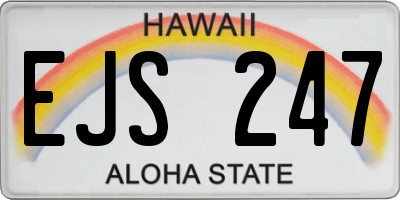 HI license plate EJS247