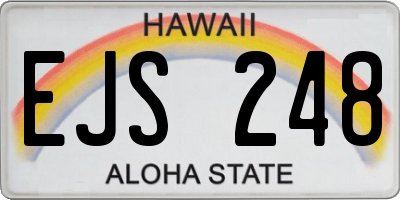 HI license plate EJS248