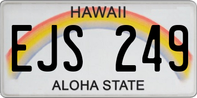 HI license plate EJS249