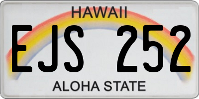 HI license plate EJS252