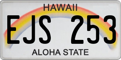 HI license plate EJS253
