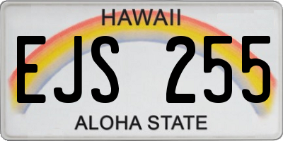 HI license plate EJS255