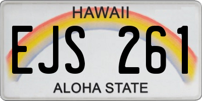 HI license plate EJS261