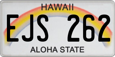 HI license plate EJS262