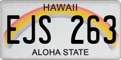 HI license plate EJS263