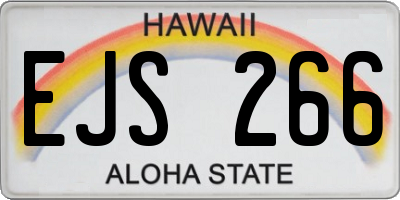 HI license plate EJS266