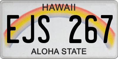 HI license plate EJS267