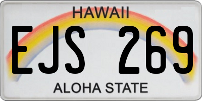 HI license plate EJS269
