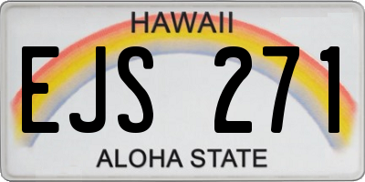 HI license plate EJS271