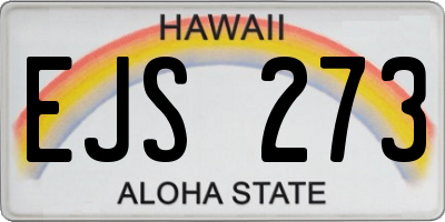 HI license plate EJS273