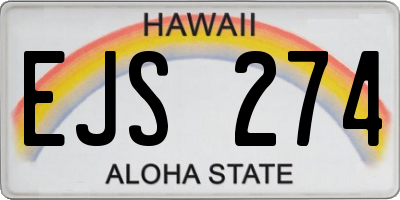 HI license plate EJS274