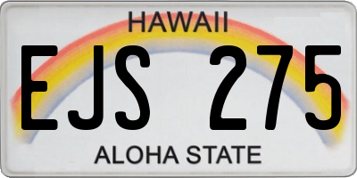 HI license plate EJS275