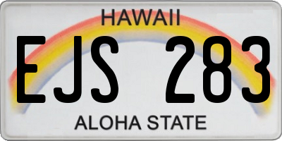 HI license plate EJS283