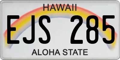 HI license plate EJS285
