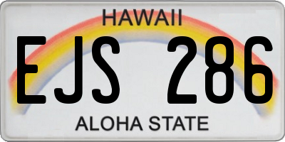HI license plate EJS286