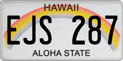 HI license plate EJS287