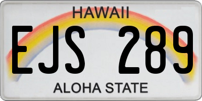 HI license plate EJS289