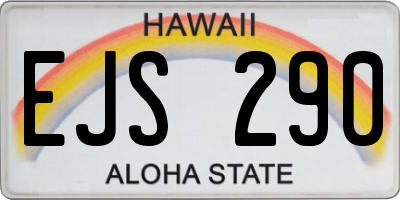 HI license plate EJS290