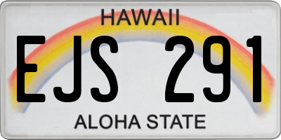 HI license plate EJS291