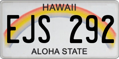 HI license plate EJS292
