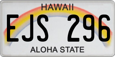 HI license plate EJS296