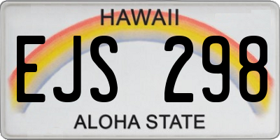 HI license plate EJS298