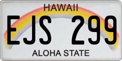 HI license plate EJS299