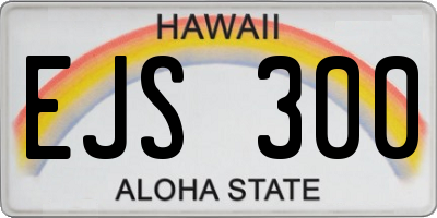 HI license plate EJS300