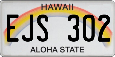 HI license plate EJS302