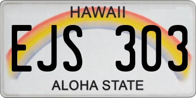 HI license plate EJS303