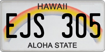 HI license plate EJS305