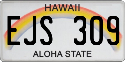 HI license plate EJS309