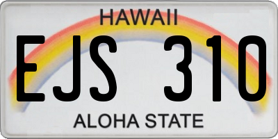 HI license plate EJS310