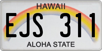 HI license plate EJS311