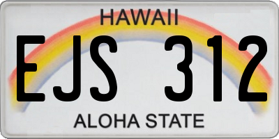 HI license plate EJS312