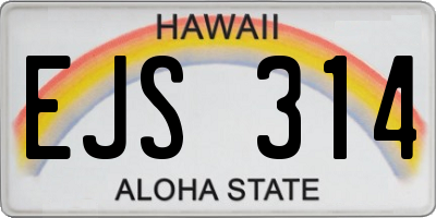 HI license plate EJS314