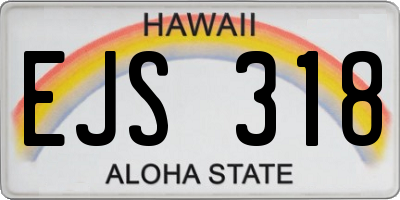 HI license plate EJS318