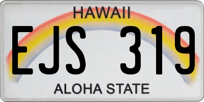 HI license plate EJS319