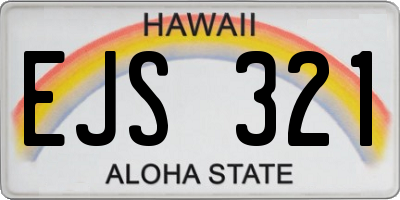 HI license plate EJS321