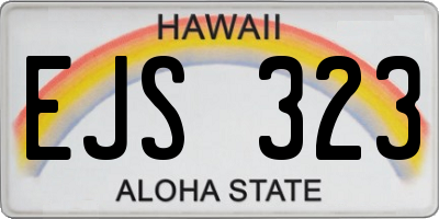 HI license plate EJS323
