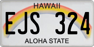 HI license plate EJS324