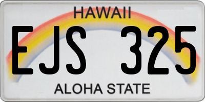 HI license plate EJS325