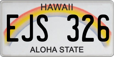 HI license plate EJS326