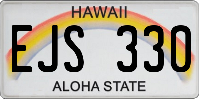 HI license plate EJS330