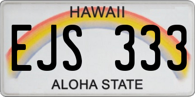 HI license plate EJS333